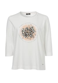 frapp - Shirt Modisches T-Shirt mit Glitzersteinen Animalprint - offwhite multicolor