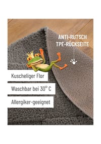 WECONhome Badteppich Davie - Hoch-Tief-Effekt - Badteppich - anthrazit grau