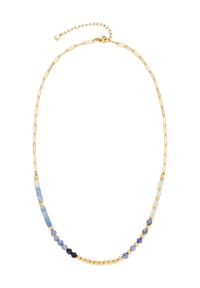 LEONARDO - Damen Kette "Belinda", Edelstahl mit Jade/Aventurin/Sodalith - GOLD/BLAU