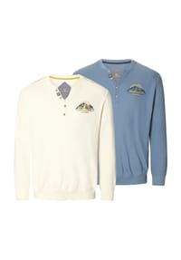 JAN VANDERSTORM - Doppelpack Langarmshirt HINDREK - blau