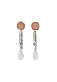 carolin stone - Ohrhänger 925/- Sterling Silber 2 Mondstein - weiß