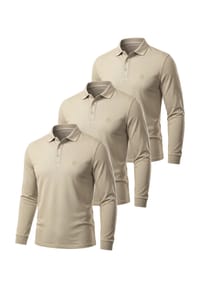 normani® - 3er Set Herren Langarm Poloshirt Lyroe - Anthrazit
