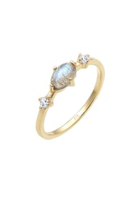 elli. PREMIUM - Ring Bandring Labradorit Topas Edelstein 375Er Gelbgold - Gold