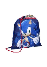 COFI - Sonic Turnbeutel Kinder – Sporttasche blau mit roten Trägern Tasche - 