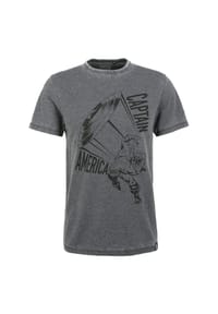 RE:COVERED - T-Shirt Marvel Captain America Shield Charcoal im zeitlosen Design - Charcoal