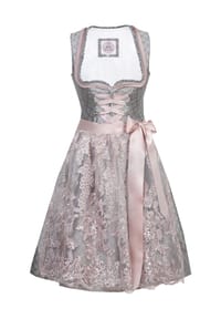 MarJo - Dirndl, tailliert, knielang, für Damen - 9219 COFFEE / ROS