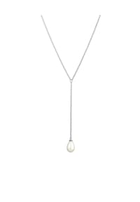 Nenalina - Halskette Y-Kette Muschelkernperle 925 Silber - Silber
