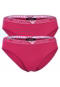 EMPORIO ARMANI - Damen Slip, 2er Pack - ESSENTIAL STUDS LOGO, Briefs, Cotton Stretch - Blau