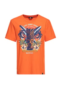 KING KEROSIN - Print-Shirt mit Retro Front Print im "Tikki-Surf" Design Tiki Surf Shop - mint
