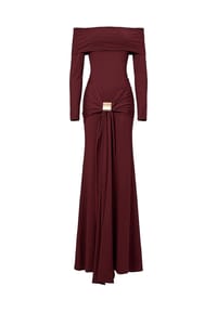 MODA MINX - Abendkleid Samantha Off Shoulder Dress im schulterfreien Design - brown