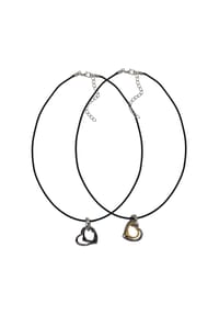 Steuer Modeschmuck - Anhänger mit Kette Metall 1 Glasstein - Schwarz