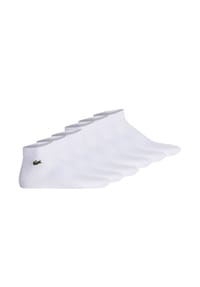 LACOSTE - Unisex Sneakersocken, 6er Pack - Baumwollmischung, einfarbig, Logo - Schwarz
