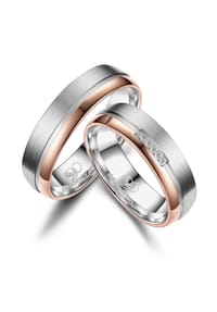 MARRYA - MARRYA MARRYA Titan Ringe Trauringe Eheringe Partnerringe - Herren Ring - silber - rosé gold