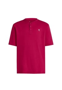 El Búho NOCTURNO® - Herren-Pyjamaoberteil, Kurzarm, Baumwolle, Knopfleiste, uni - blau