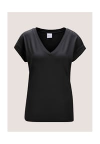 MADELEINE - Zeitloses Blusenshirt mit V-Ausschnitt - cappuccino