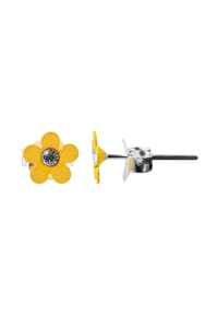 Adelia's - Adelia's Neuheit 2025 - Mädchen Ohrstecker aus 925 Sterling Silber - Kunststoff mit Blume und Strass - - Ø 5 mm - silber