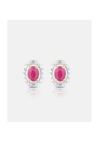 Diamant L'eternel - Ohrstecker, mit Rubin, 375 Gelbgold - gold