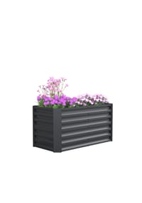 VCM. - Metall Hochbeet rechteckig | stehender Pflanzkasten | Gartenbeet für Garten Terasse | Pflanzbeet H. 60 x B. 120 x. T. 60 cm | Galdo L - Schwarz
