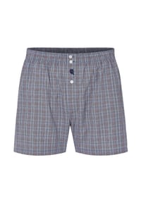El Búho NOCTURNO® - Klassische Herren-Boxershorts, Popeline-Stoff, Baumwolle, kariert - grau