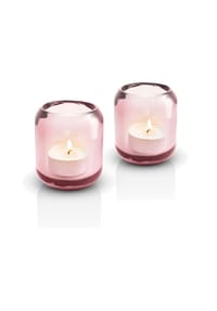 eva solo - Glaskerzenhalter Acorn 2er-Set, Glas, Rose, 8 cm - Pine