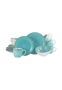 CreaTable - Vintage Nature Aqua Kombiservice 16-tlg - blau