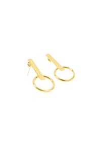 LES REINES - Golden Key – Hängeohrringe, 24K vergoldet - Gold