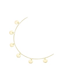 SMART JEWEL® - Collier Plättchen, Silber 925 - gold