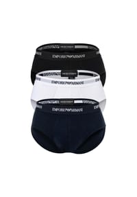 EMPORIO ARMANI - Herren Slips, 3er Pack - CORE LOGOBAND, Briefs, Stretch Cotton - Blau