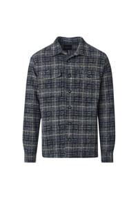 VENTI - Herren Hemdjacke kariert - Dunkelblau
