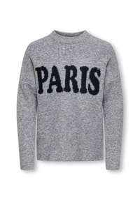 ONLY® - Pullover, Rippblende, für Kinder - GREY MELANGE