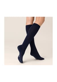 KUNERT - Liz Baumwoll-Kniestrümpfe, blickdicht, für Damen - 0010 WHITE