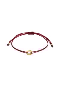 elli. - Armband Kreis Verschlungen Rund Textilband 925 Silber - Dunkelrot