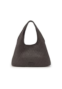 LES VISIONNAIRES Paz Weave - Paz Weave Silky Schultertasche Leder 42 cm - aubergine