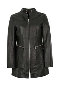 MADDOX - Damen Ledermantel Longjacke Lammnappa schwarz - schwarz