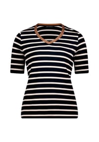BETTY BARCLAY - Shirts, V-Ausschnitt, für Damen - 8826 D.BLUE/NATURE
