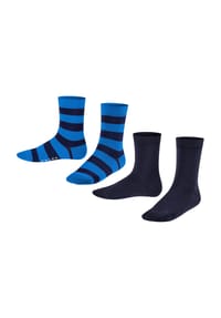 FALKE - Happy Stripe Socken, 2er-Pack, für Kinder - 3000 NAVY/BLAU
