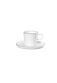 ASA - Oco Ligne Noire Espressotasse mit Unterteller - Beige