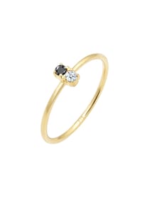 elli. DIAMONDS - Ring Bi-Color Schwarzer Diamant (0.06 Ct.) 375 Gelbgold - Gold