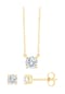 PUKKA BERLIN Damen Schmuck-Set, Kette mit Anhänger, Ohrstecker, 585er Gelbgold mit 3 Diamanten, zus. ca. 1 Karat Bild 1