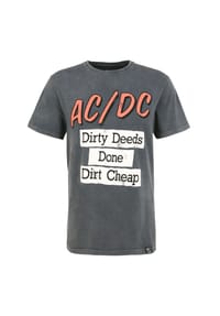 RE:COVERED - T-Shirt ACDC Dirty Deeds Done Cheap Washed Grey im zeitlosen Design - Grey