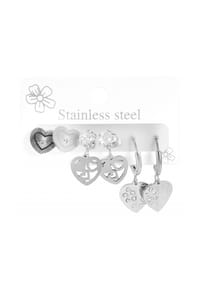 Adelia's - Adelia's Damen Ohrstecker aus poliertem Edelstahl mit Herz - - Ø 10 mm - silber