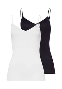 HANRO - Spaghetti Top 2er Pack Cotton Seamless - Schwarz