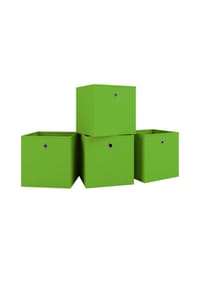 VCM. 4er Set Faltbox | Klappbox Stoff Kiste | Faltschachtel | Maße ca. H. 28 x B. 27 x T. 27 cm | Regalbox - Boxas - VCM Boxas - Grün