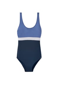 SCHIESSER - Badeanzug Ocean Swim - blau, weiß