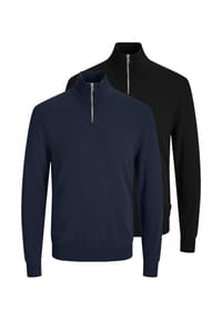 JACK & JONES - Troyer 2er Pack Emil Knit - Dark grey melange