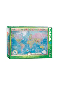 eurographics - Puzzle Weltkarte mit Flaggen, 1000 Teile, 68 x 48 cm - 