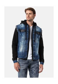 CIPO & BAXX® - Jacke CJ307 Abgerundet mit metallischen Details - BLACK