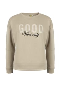 ROADSIGN® australia - Damen Sweatshirt Vibes Oversized Shirt mit Statement-Print - beige