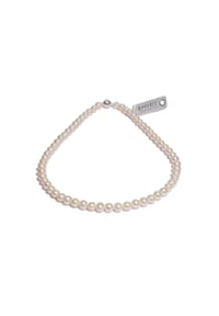 Adelia's - Damen Perlenschmuck 925 Silber Süsswasser Perlen Collier ( 50 cm ) - weiß