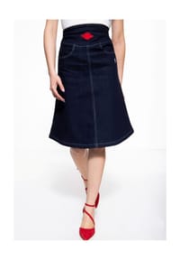 QUEEN KEROSIN - A-Linien-Rock mit hohem Bund - blau
